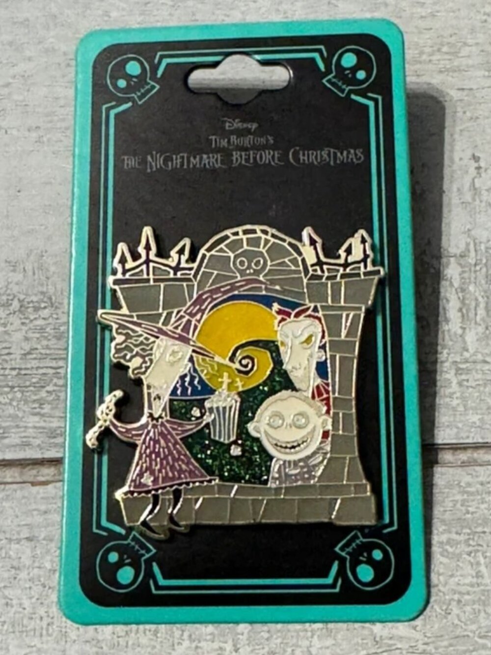The Nightmare Before Christmas Lock, Shock & Barrel Frame Metal Enamel Pin - NEW